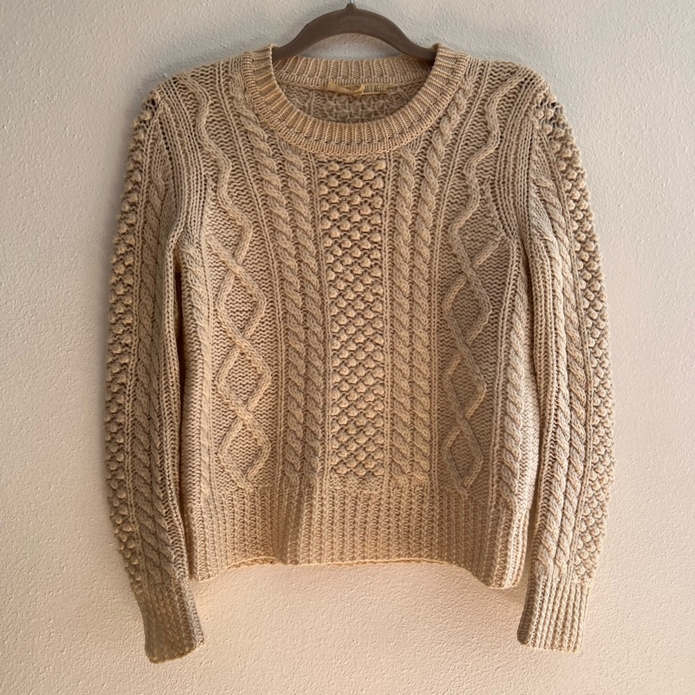 Alexa Chung for Madewell cream fisherman’s sweater